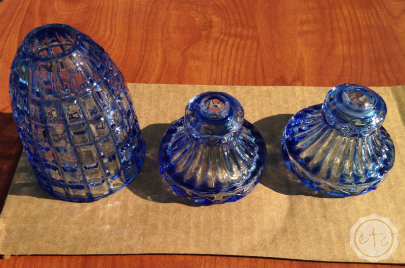 DIY Lamp Transformation... How to Color Transparent Glass with Happily Ever After, Etc.