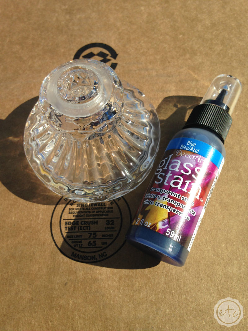 DIY Lamp Transformation... How to Color Transparent Glass with Happily Ever After, Etc.