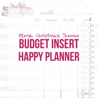 Blush Christmas Insert Budget (Happy Planner, Printable)