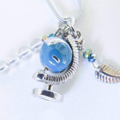 3 Back to School Dangle Paper Clips with Charms and Beads