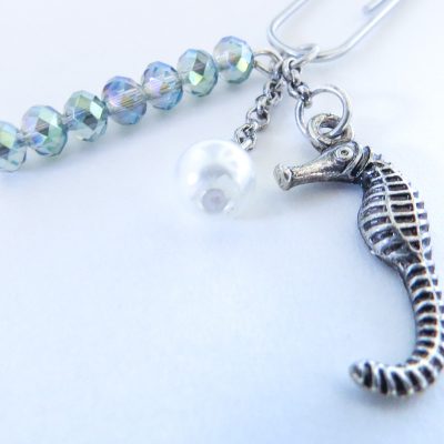 3 Ocean Dangle Paper Clips with Charms and Beads