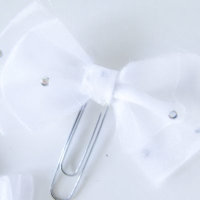 Set of 3 Wedding Tulle Bow Paperclips